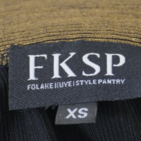 FKSP Made in Los Angeles Gold Black Metallic High Waist Wide Leg XS Disco Pant - Picture 2 of 11